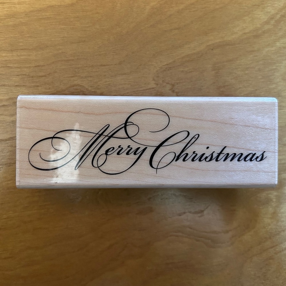 Christmas Flourish wood stamp